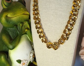 Vintage double gold chain Monet necklace