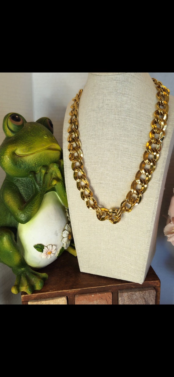 Vintage double gold chain Monet necklace