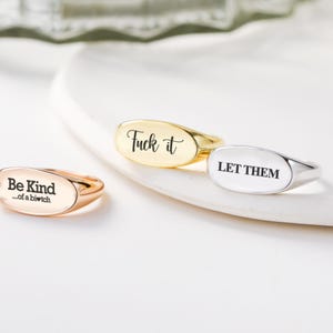 Be Kind Of A B*tch Ring, Fu*k It Ring, Let Them Ring, gepersonaliseerde gegraveerde ring, ring met geheime boodschap, B*tch-ring, bevestigingscadeau