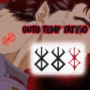 Guts Temporary Tattoo- Berserk Cosplay