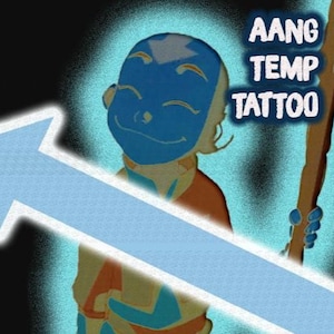 Aang Avatar Air bender Temporary Tattoo
