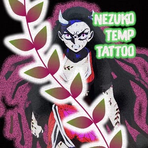 Tatuaje Nezuko- Tatuaje temporal de cosplay de Demon Slayer- Kimetsu No Yaiba