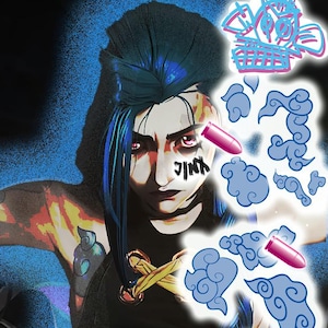 Jinx Temporary Tattoo- Arcane Cosplay