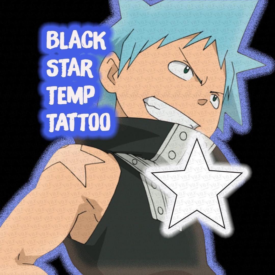 Black Star Temporary Tattoo- Cosplay- Soul Eater - Etsy, image size:1080x1080