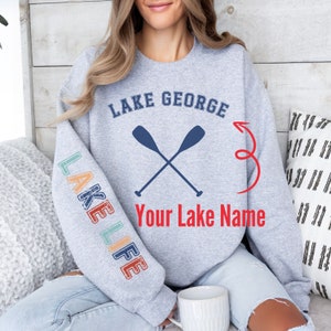 Custom Lake Name Shirt Personalized Lake Name Gift for Father Birthday Lake Vacation Gift Customized Lakehouse Hostess Gift for Friend