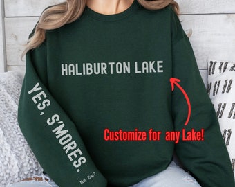 Customized Lake Life sweatshirt, Custom Lake Life shirt and cottage sweatshirt personalized boating sweatshirt and Muskoka shirt lake name