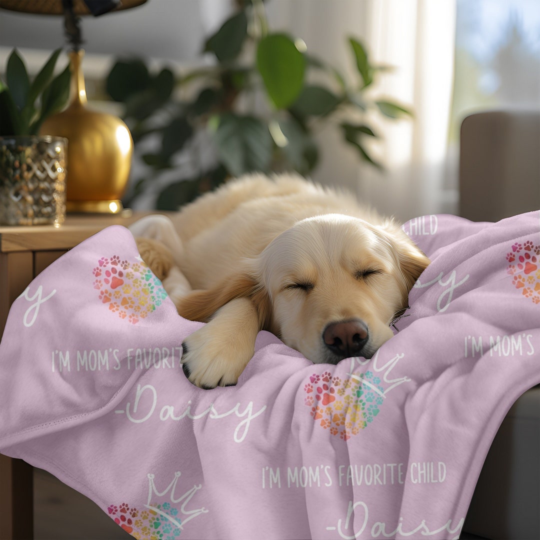 New Puppy Custom Dog Blanket Personalized Dog Name on Custom Dog