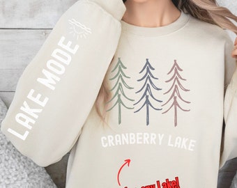 Personalized Sleeve Lake Life sweatshirt, Custom Lake Life shirt and cottage sweatshirt personalized boating sweatshirt with lake name shirt