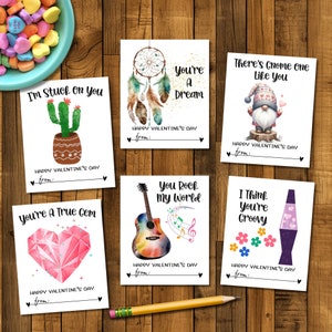 Printable Valentine's Day Cards, Kids Classroom Valentine's Day Cards ...