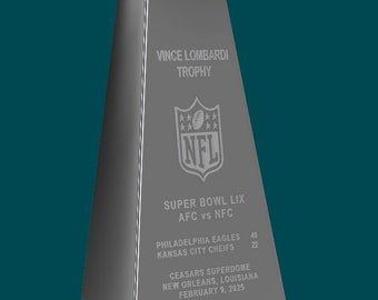 Professional Football Championship Trophy, 3D Printed Custom Fantasy Football Award, 12" or 15", 3D Logos and Text