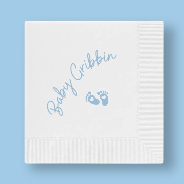 Custom Napkin Blue Baby Shower Etsy