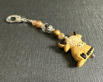 Highland Cow Scissor Fob for embroidery scissors and cross stitch