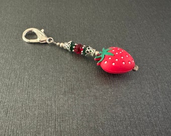 Strawberry Scissor Fob for embroidery scissors and cross stitch