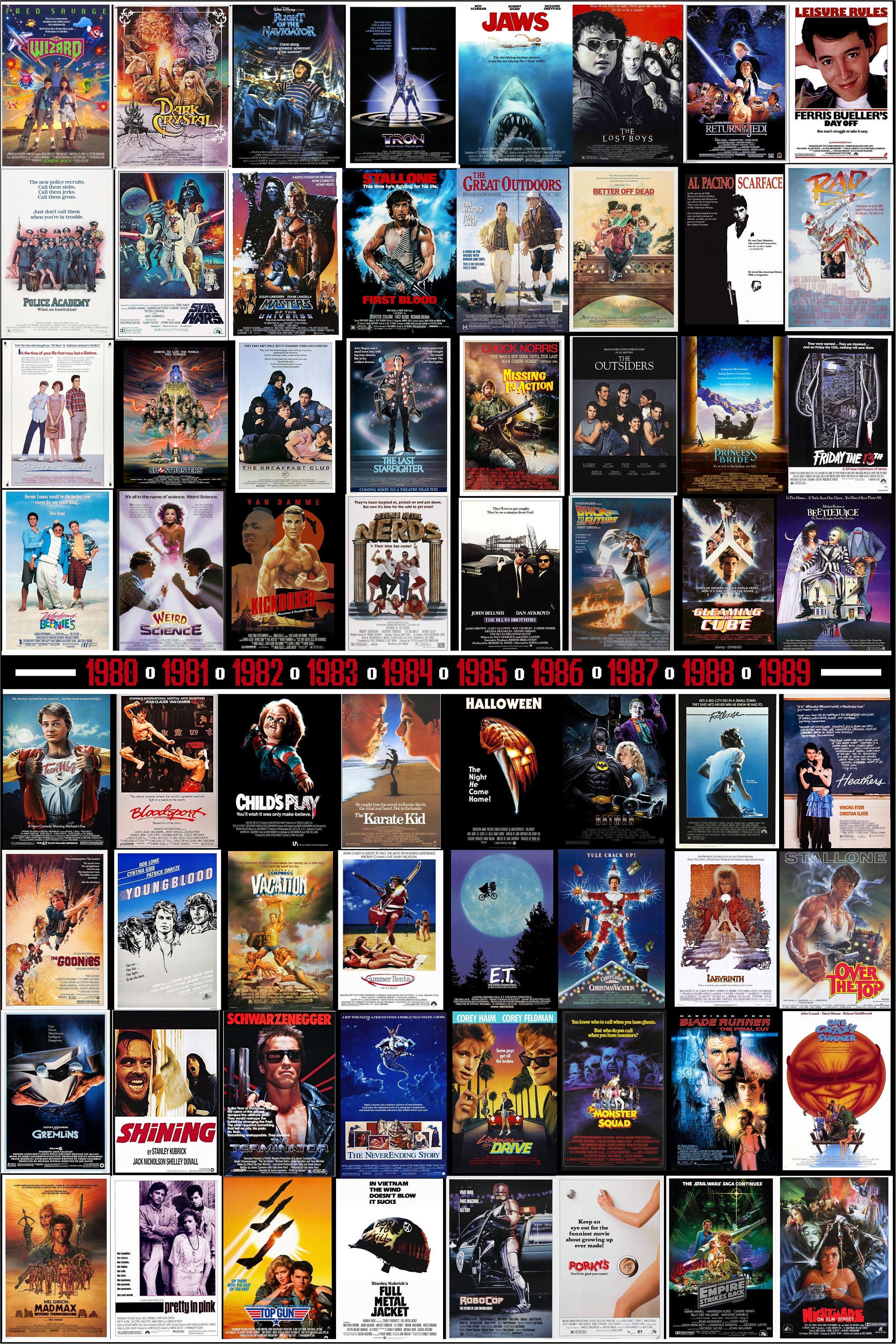 80s action movies - Etsy México, image size:2000x3000