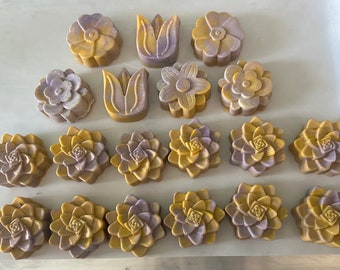 Lemon Lavender Succulent and Flower Soap (3 ounces)