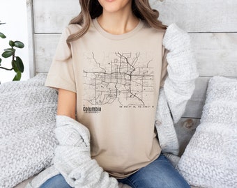 Map Of Columbia Missouri Unisex Shirt, Map Of Missouri Shirt, I Love Columbia Missouri Shirt, I Love Missouri Shirt, Columbia MO Is Home