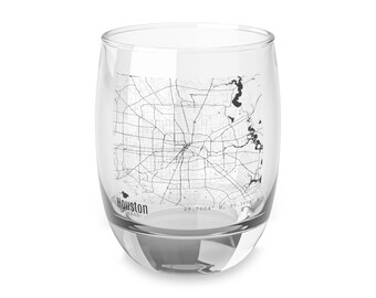 Map Of Houston Texas Stemless Wine / Cocktail Glass, Map Of Texas Wine Glass Gift, Unique Houston Texas Home Town Glass, Map Of Texas Glass