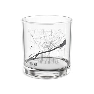 Carte de Florence, verre à cocktail Alabama, carte de Florence Alabama verre à whisky, cadeau unique en Alabama, carte de l'Alabama, cadeau Florence Alabama