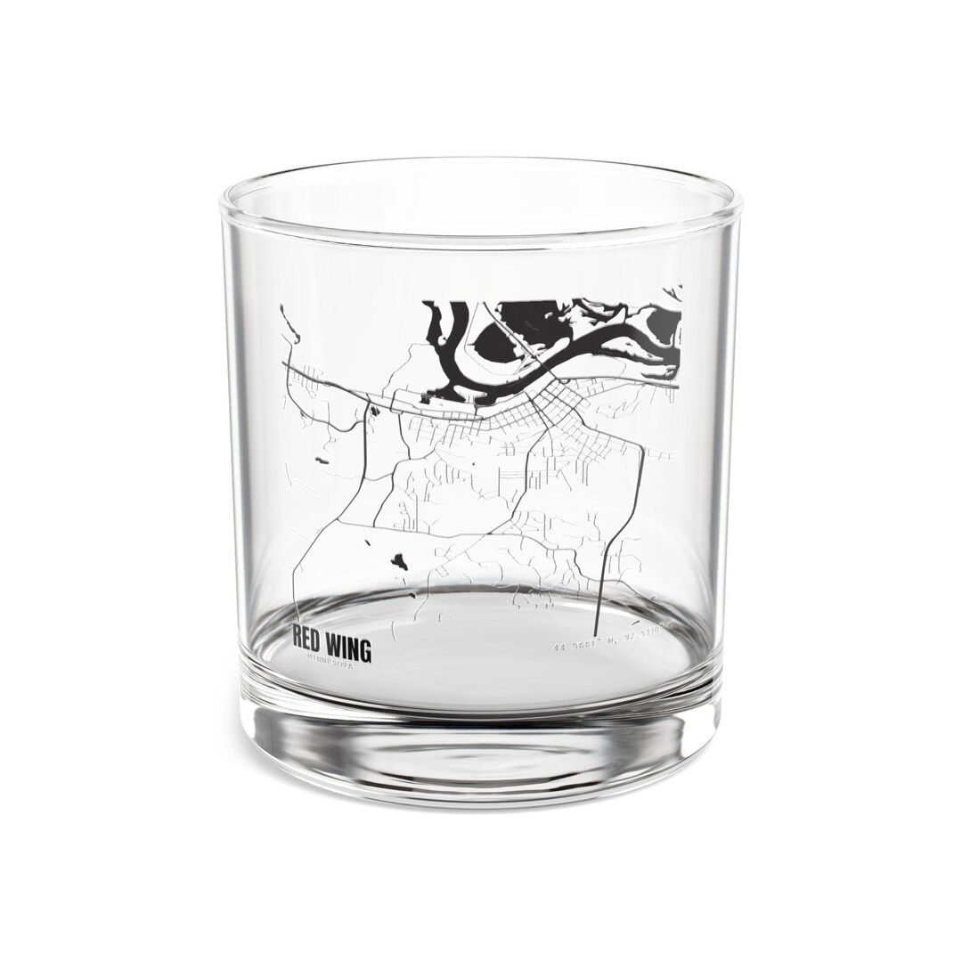 Red Wing Rocks Map of Red Wing Minnesota Rocks Cocktail Glass, Map of Minnesota Gift ...