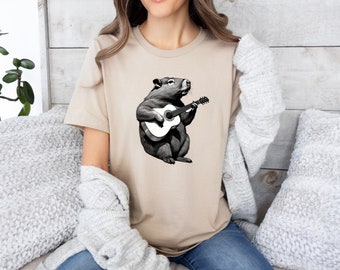 Capybara Playing Guitar Shirt, Capybara Shirt, Capybara Gift, Capybara