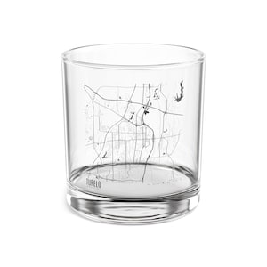 Mapa de Tupelo, Mississippi Copa de cóctel, Mapa de Tupelo Rocks Glass, Regalo único de Mississippi, Mapa de Mississippi, Mapa de Tupelo Mississippi