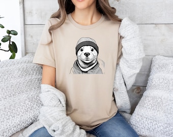 Otter-tröja med bunt, söt utter-tröja, utterälskare-tröja, rolig tröja