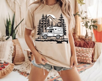 LKW Camper Leben Kurzarm T-Shirt, LKW Camper Shirt, LKW Camper Geschenk, Nomadenshirt, VanLife, Van Leben, Camping Geschenk