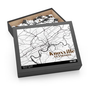 Puzzel, super moeilijke Knoxville Tennessee kaart puzzel, leuke familie puzzel, unieke volwassen puzzel, cadeaus voor koppels