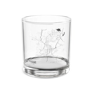 Vaso de cóctel con el mapa de Prescott, Arizona, vaso con el mapa de Arizona, regalo único de Prescott, Arizona