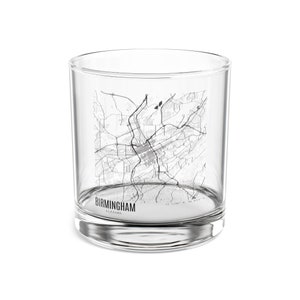 Kaart van Birmingham, cocktailglas Alabama, kaart van Birmingham Rocks Glass, uniek cadeau Alabama, kaart van Alabama, cadeau Birmingham Alabama