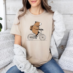 Capybara Riding A Bike Shirt, Capybara Shirt, Cute Capybara, Capybara Gift, Capybara Drawing, Capybara Vintage Shirt