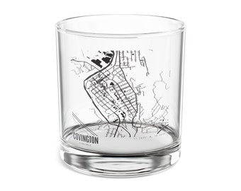 Map of Covington, West Virginia Cocktail Glass, Map of Covington, Unique West Virginia Gift, Map Of West Virginia, Covington WV Map