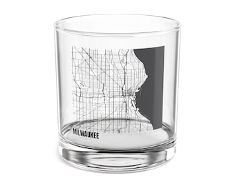 Map of Milwaukee Wisconsin Cocktail Glass, Map of Milwaukee Rocks Glass, Unique Wisconsin Gift, Map Of Wisconsin, Milwaukee Wisconsin Map