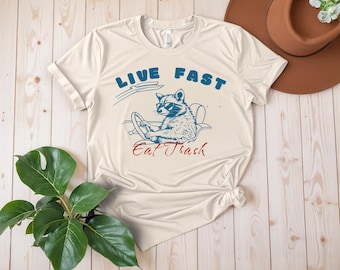 Live Fast Eat Trash Waschbär Vintage T-Shirt, Live Laugh Liebe Waschbär Shirt, lustiges Waschbär Shirt, wilder Waschbär, Bleib Trashy Sweatshirt