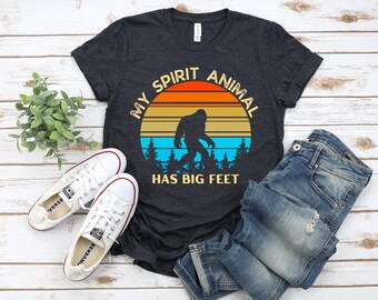 My Spirit Animal Has Big Feet T-shirt Bigfoot, T-shirt Bigfoot, shirt Sasquatch, Yeti, grappig Bigfoot-cadeau, Bigfoot-liefhebbers, grappige Sasquatch-kunst