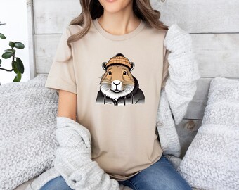 Camiseta de capibara hipster, capibara linda, capibara retro, camiseta para amantes de las capibaras, camiseta para amantes de los animales