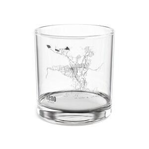 Vaso de cóctel con el mapa de Reno Nevada, vaso con el mapa de Nevada, regalo con el mapa de Reno, regalo de Reno Nevada