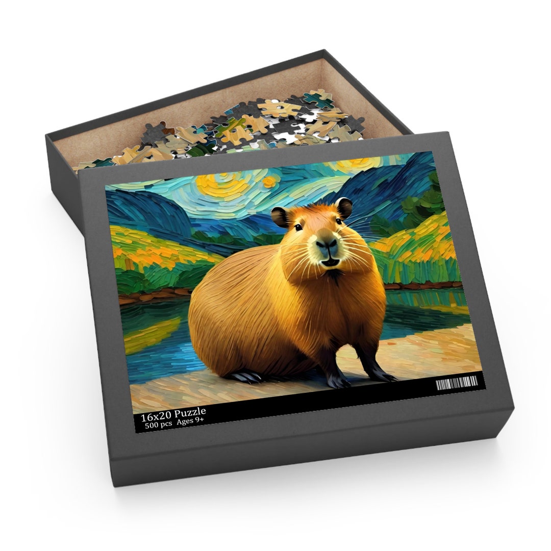 Puzzle, Capybara Painting Jigsaw Puzzle, Fun Family Jigsaw Puzzle ...