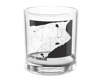 Map of Port Townsend Washington Rocks Cocktail Glass, Washington Maps Glass, Washington Whiskey Glass, Port Townsend WA Mug