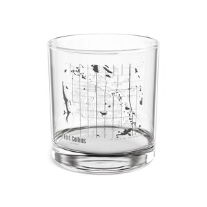 Vaso de cóctel con el mapa de Fort Collins, Colorado, vaso de cóctel con el mapa de Colorado, regalo único de Fort Collins, Colorado