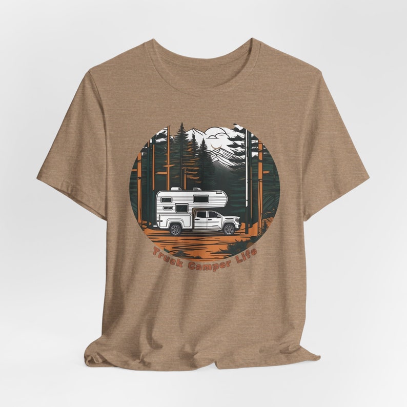 Truck Camper Life Short Sleeve Tee, Truck Camper Shirt, Truck Camper Gift, Nomad Shirt, VanLife, Van Life, Camping Gift, RV Life Gift image 7
