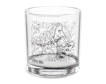 Map of Chapel Hill, North Carolina Cocktail Glass, Map of Chapel Hill, Unique North Carolina Gift, Map Of North Carolina, Chapel Hill NC Map