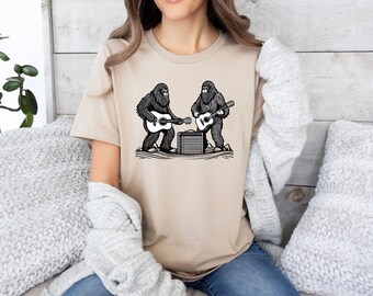 Bigfoot Playing Guitar Shirt, Bigfoot Shirt, Yeti Shirt, Sasquatch Shirt, Bigfoot Gift, Camping Shirt, Outdoors Shirt