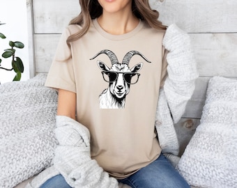 Cool Goat Sunglasses Shirt, Farm Animal Shirt, Funny Goat Shirt, Goat Gift, Goat Show, Animal Lover Gift