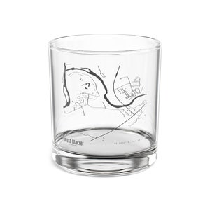 Vaso de cóctel con el mapa de West Glacier Montana Rocks, regalo del mapa de Montana, regalo del mapa de West Glacier Montana, regalo único de West Glacier MT