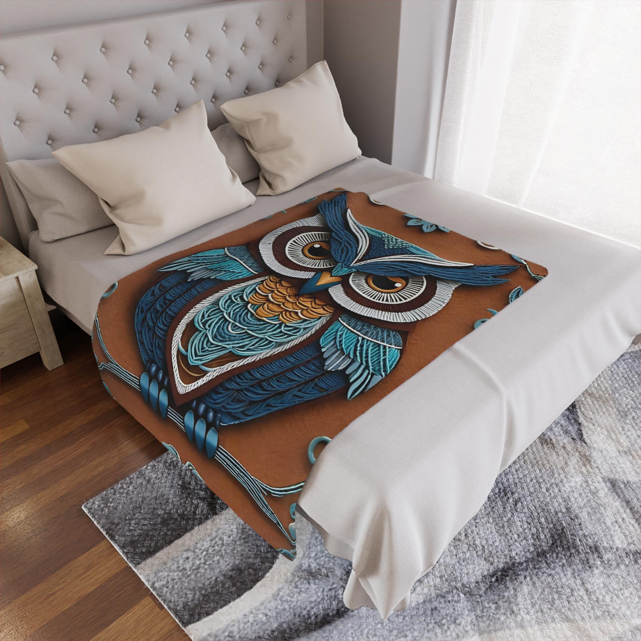 Owl Throw Microfiber Blanket, Gifts For Owl Lovers, Cozy Winter Blanket, Animal lover Gift, Owl Thro