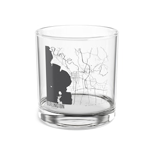 Mapa de Burlington, Vermont Copa de cóctel, Mapa de Burlington, Regalo único de Vermont, Mapa del sur de Vermont, Mapa de Burlington VT
