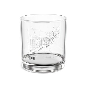 Vaso de cóctel con el mapa de Billings, Montana Rocks, vaso con el mapa de Montana, regalo único con el mapa de Billings, Montana