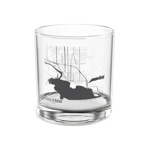Vaso de cóctel con el mapa de Coeur D'Alene, Idaho, regalo con el mapa de Coeur D'Alene, Idaho, regalo único con el mapa de Coeur D'Alene, Idaho
