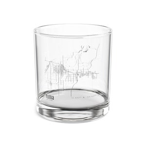 Vaso de cóctel con el mapa de Yuma, Arizona, vaso con el mapa de Arizona, regalo único de Yuma, Arizona